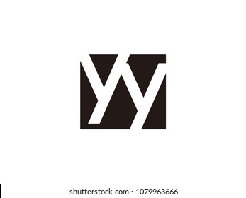 Initial letter yy lowercase logo black and white