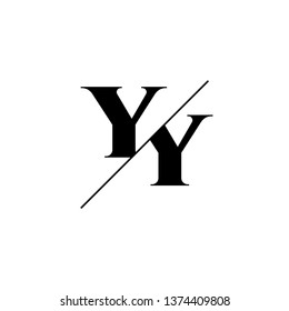 Initial Letter Yy Monogram Sliced Logo Stock Vector (royalty Free 