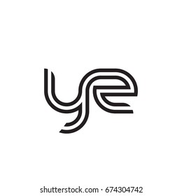 Initial letter yz, linked outline rounded lowercase, monogram black