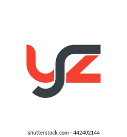 initial letter yz linked round lowercase logo red