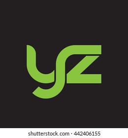 initial letter yz linked round lowercase logo green