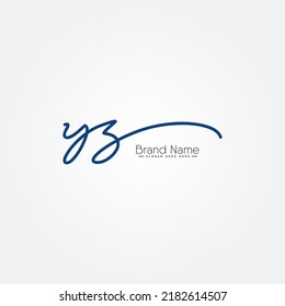 Initial Letter YZ Logo - Hand Drawn Signature Style Logo