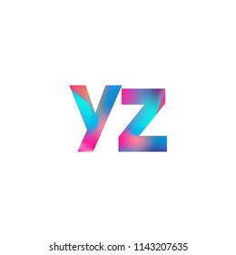 Initial Letter YZ Logo Lowercase colorful design, Modern and Simple Logo Design.
