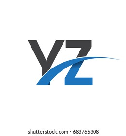 initial letter YZ logotype company name colored blue and grey swoosh design. vector logo for business and company identity.
