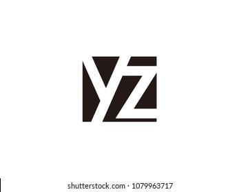 Initial Letter Yz Lowercase Logo Black Stock Vector (Royalty Free ...