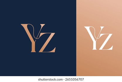 Anfangsbuchstabe YZ ZY Logo Design Vektorgrafik für Paar, Hochzeit und Geschäft