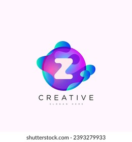 Initial letter Z 3D logo template colorful circle sphere design for business and company identity