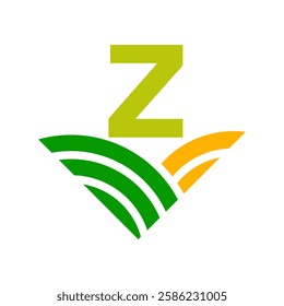 Initial Letter Z Agriculture Logo Concept For Farming Symbol Vector Template