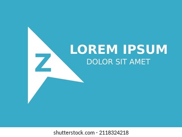 Initial Letter Z with Arrow Logo Design Inspiration in blue background.