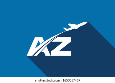 Initial Letter A and Z with Aviation Logo Design, Air, Airline, Airplane and Travel Logo template.