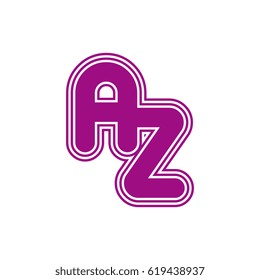 initial letter a and z. az monogram outline logo