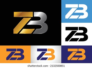 Vector de diseño del logotipo de la letra inicial Z B. Símbolo gráfico de alfabeto para identidad empresarial
