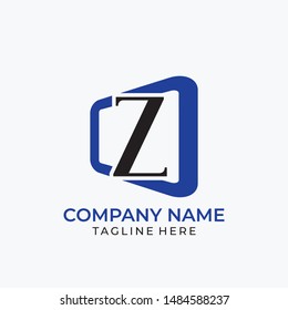 Initial letter Z with border logo vector design template. with Creative Modern Trendy Typography. eps 10 vector editable