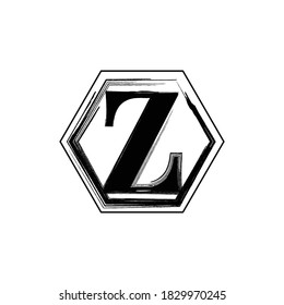 Initial Letter Z With Brush style effect monogram logo.