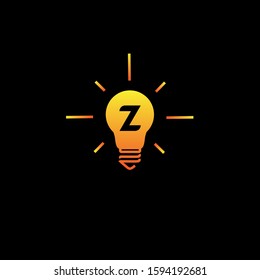 initial letter Z in the bulb lamp logo vector inspiration