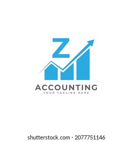Initial Letter Z Chart Bar Finance Logo Design Inspiration
