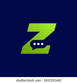 Diseño de logotipo de chat Z de carta inicial