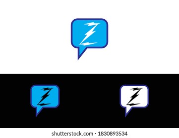 Initial Letter Z Chatting Logo or Icon Design Vector