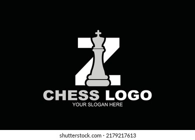initial Letter Z chess king logo