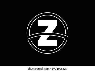Initial letter Z with circle frame. Graphic alphabet symbol for corporate business identity