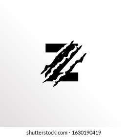 Initial Letter Z with Claw Scratch Logo Design