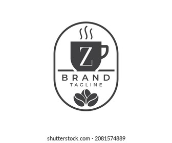 initial Letter Z Coffee Shop Logo. Minimal Coffee House Logo Vector illustrations.