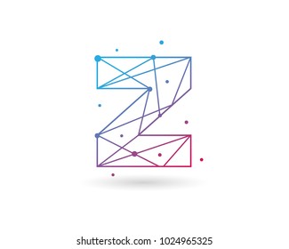 Initial Letter Z Connected Circle Network Logo Design Template Element