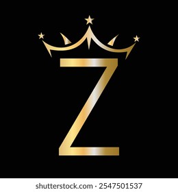 Letra inicial Z Corona Logo para la belleza y la moda Logo Símbolo Signo de Vector