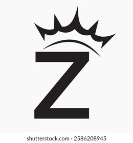 Initial Letter Z Crown Logo Concept For Fashion and Beauty Symbol Vector Template