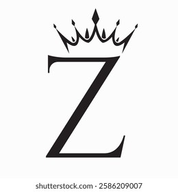 Initial Letter Z Crown Logo Concept For Fashion and Beauty Symbol Vector Template