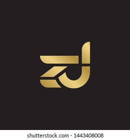Initial letter z d linked lowercase logo design template elements. Gold letter Isolated on black  background. Suitable for business, consulting group company.