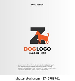 Initial Letter Z Dog Logo And Icon Name Dog Design Vector.