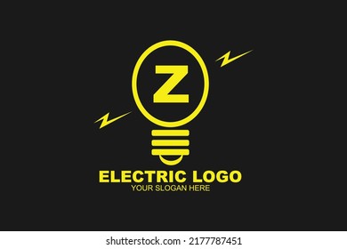 Initial Letter Z Electric Lamp Logo