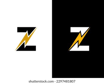 Letra inicial con logotipo eléctrico Z. letra creativa Plantilla vectorial de logotipo Z Electric