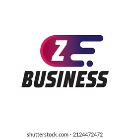 Letra inicial Z Modelo de diseño de logotipo de velocidad rápida aislado en fondo blanco