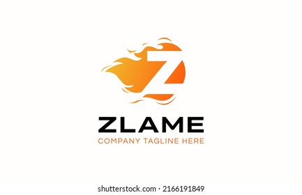 Letra inicial Z y logotipo de incendio. Logo de la llama aislado en fondo blanco. Usable para logotipos de empresas y marcas. Elemento de promoción de marca gráfica vectorial