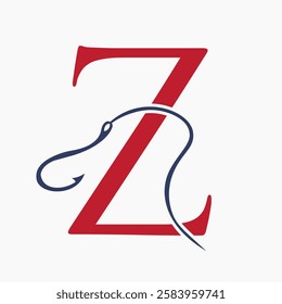 Initial Letter Z Fishing Hook Logo Design Concept For Fishing Logo Company