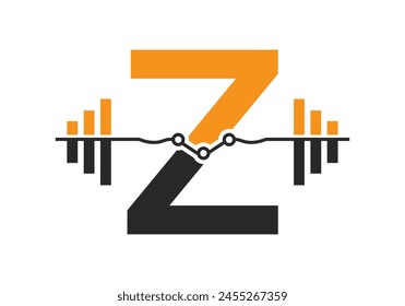 Initial Letter Z Fitness Logo Concept With Dumbbell Icon. Gym Symbol