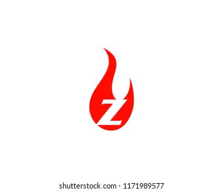 Initial Letter Z Flame Icon Vector Logo Template Illustration Design