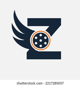 Initial Letter Z Flim Logo. Flim logo, Movie, Feather, Wing, Reel logo design template Template