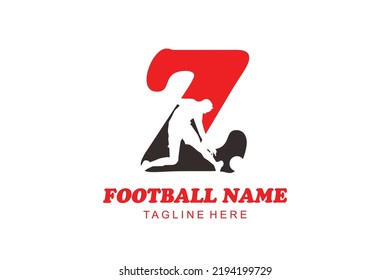 initial Letter Z football  logo