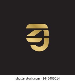 Initial letter z g linked lowercase logo design template elements. Gold letter Isolated on black  background. Suitable for business, consulting group company.