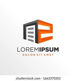 Initial Letter Z Garage Door Logo Design