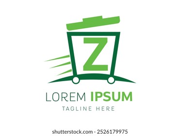 initial letter Z with Garbage removal logo vector Template