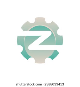 Initial Letter Z gear engineering logo design vector