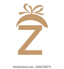 Initial Letter Z Gift Logo Design For Event, Anniversary, Birthday and Party Symbol