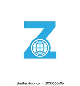 Elemento de plantilla de diseño del logotipo del glóbulo Z de la letra inicial. Vector Eps10