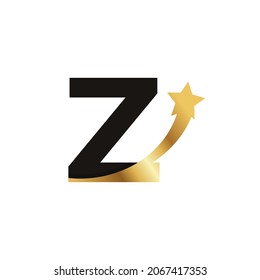 Anfangsbuchstabe Z Symbol für das goldene Star-Logo Symbol Vorlagenelement