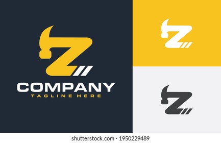 initial letter Z hammer logo	