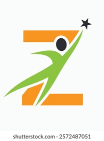 Initial Letter Z Healthcare Logo Concept For Health Care, Sport, Bio, Fitness Or Medical Symbol